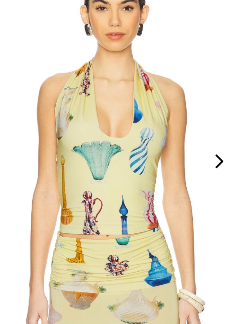 NWT Tyler McGillivary Vase Halter Top in Yellow